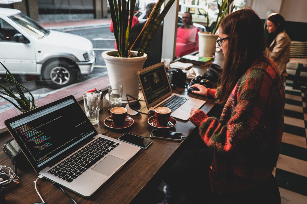 Woman coding