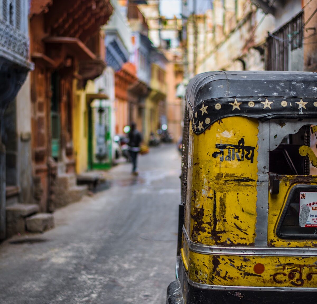 Colorful street in india
