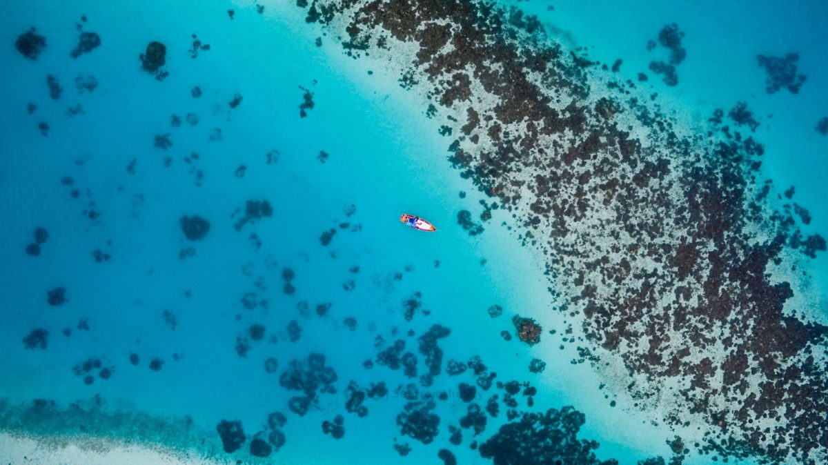 A boat in the ocean