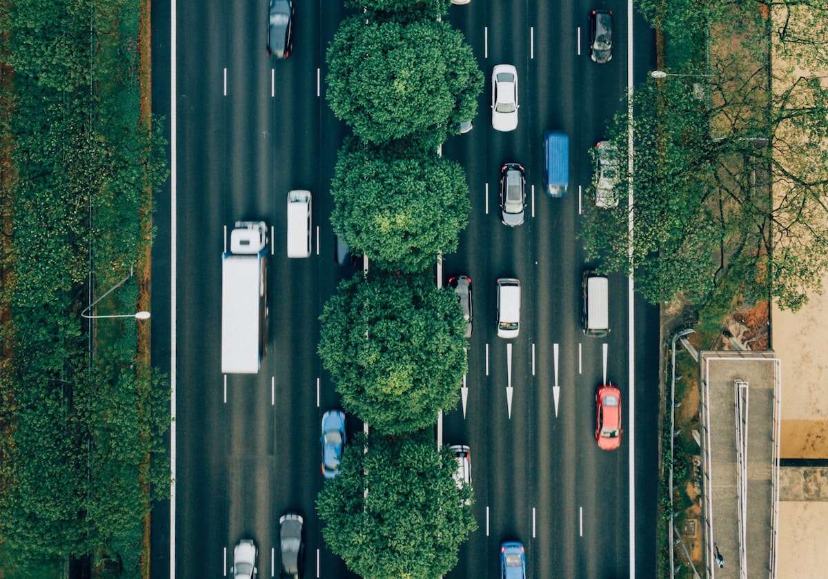 Cars on a highway