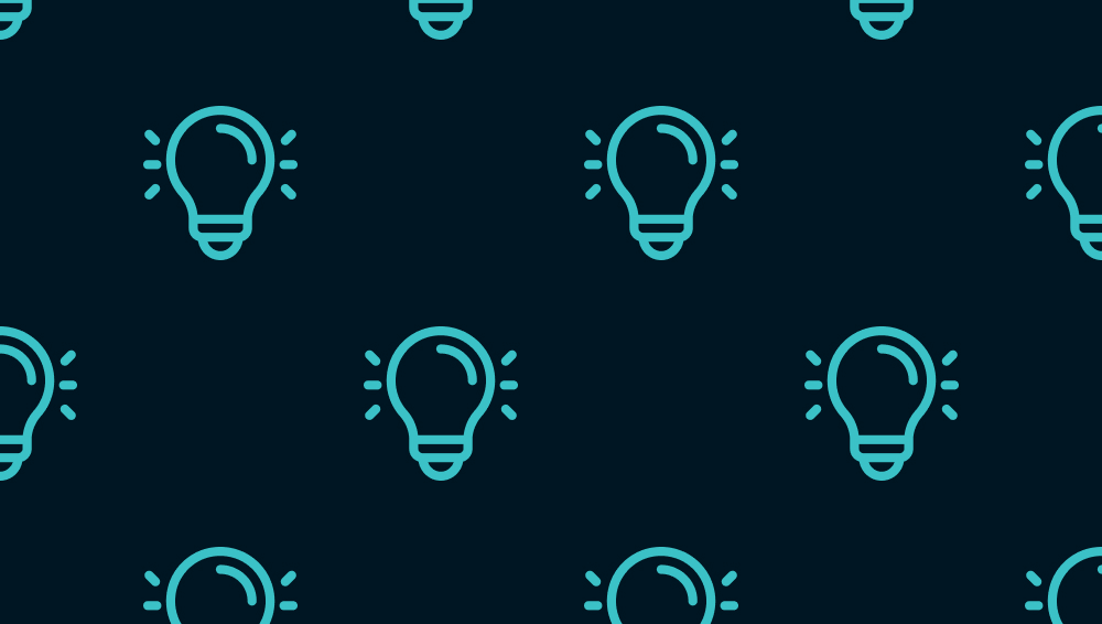 blue lightbulbs on black background graphic