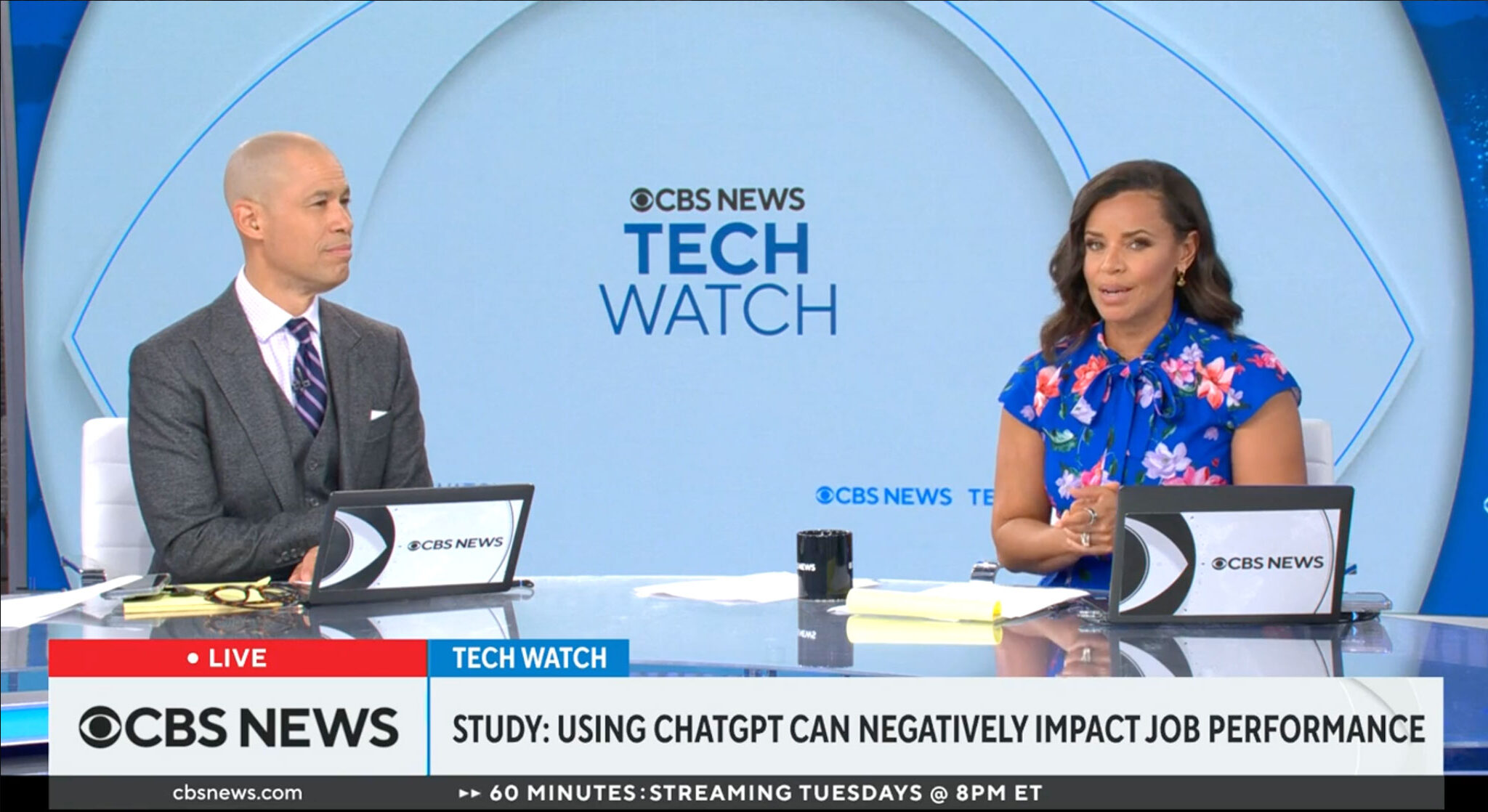 Screenshot from CBS News Segment, Tech Watch.