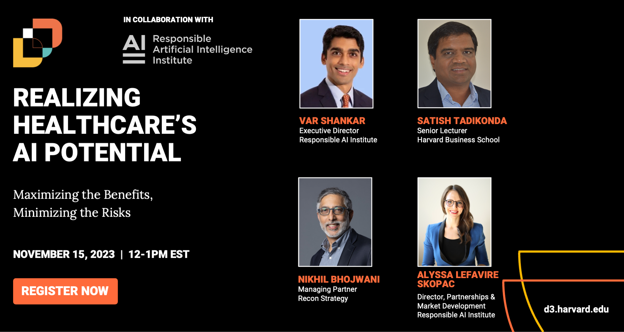 REALIZING HEALTHCARE'S AI Potential speaker graphic