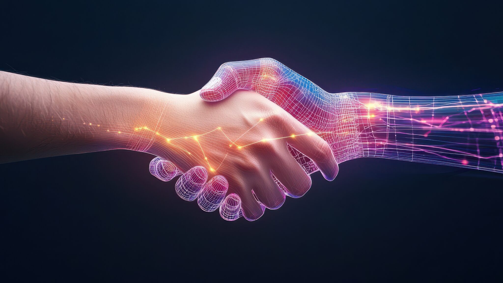 Human and AI handshake